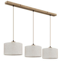 HÄNGELEUCHTE Jule 100/25 cm  - Beige/Braun, Design, Holz/Kunststoff (100/25cm) - Globo