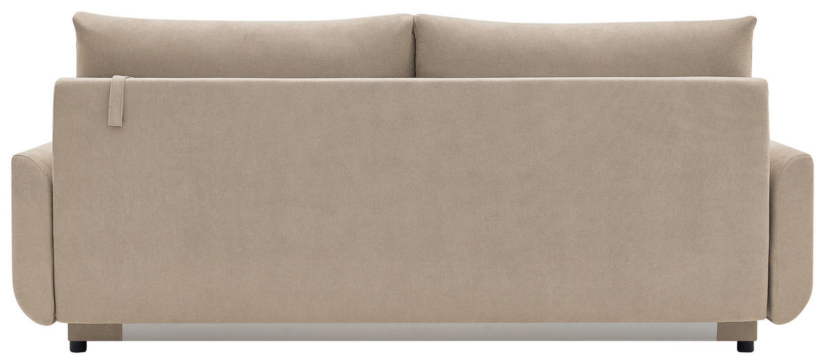 SCHLAFSOFA DUO Mikrofaser Hellbraun  inkl. Rückenkissen, Bettkasten, Schlaffunktion, Rücken echt  - Hellbraun/Naturfarben, Design, Textil (218/90/110cm) - P & B