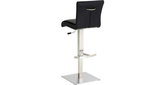 BARHOCKER in Metall, Textil Edelstahlfarben, Schwarz - Edelstahlfarben/Schwarz, Design, Textil/Metall (40/115/43cm) - Dieter Knoll