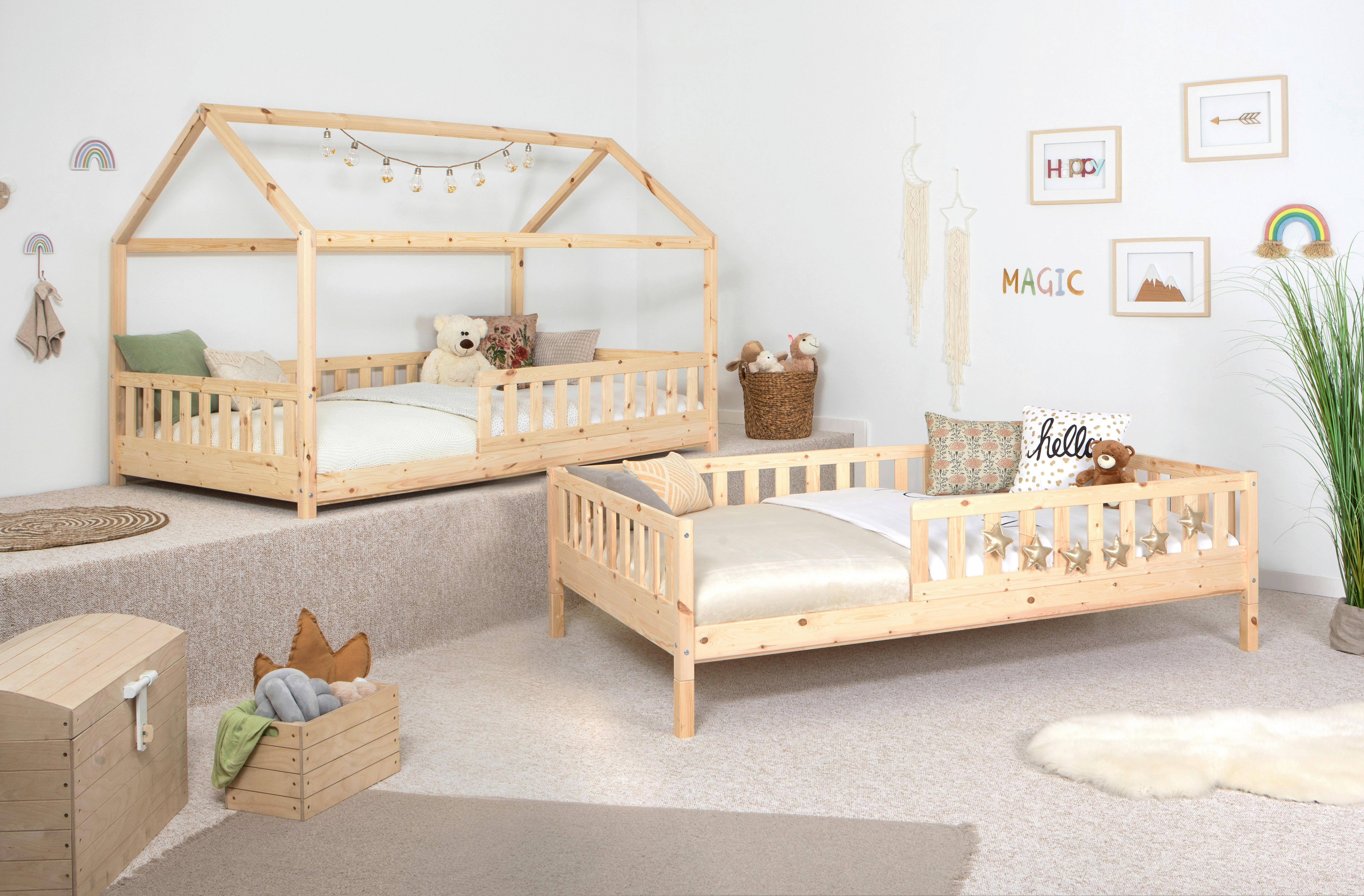 HAUSBETT 100/200 cm Naturfarben  - Naturfarben, Modern, Holz (100/200cm) - MID.YOU