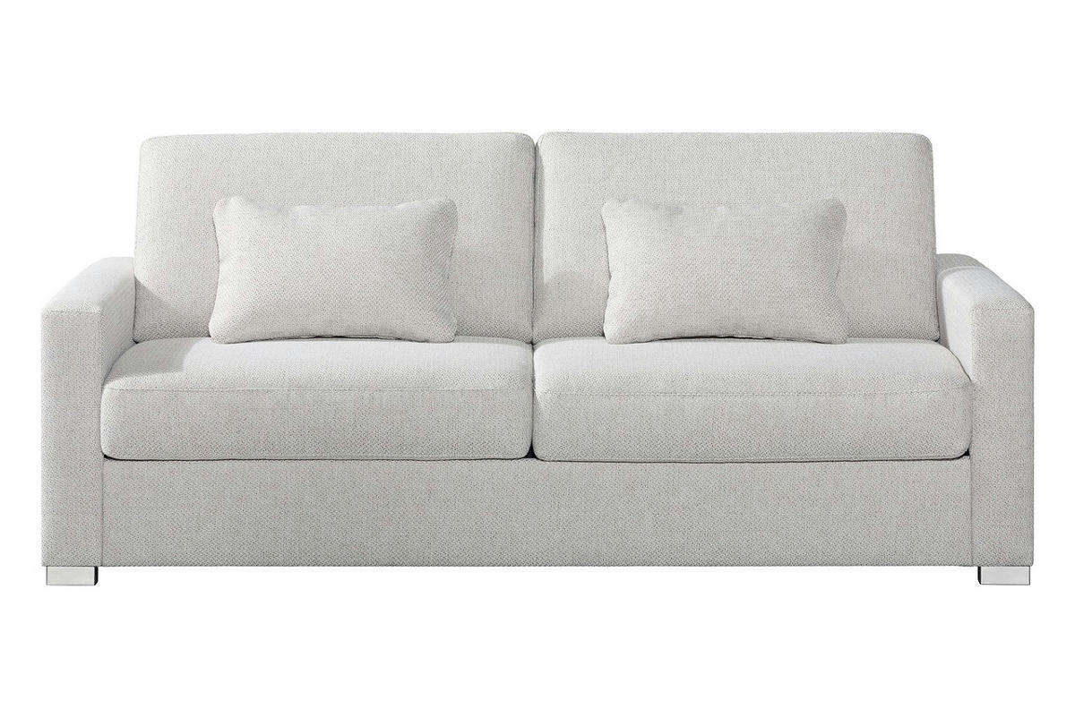 KANAPÉÁGY textil natúr színű  - krómszínű/natúr színű, Konventionell, textil/fém (208/86/97cm) - Novel