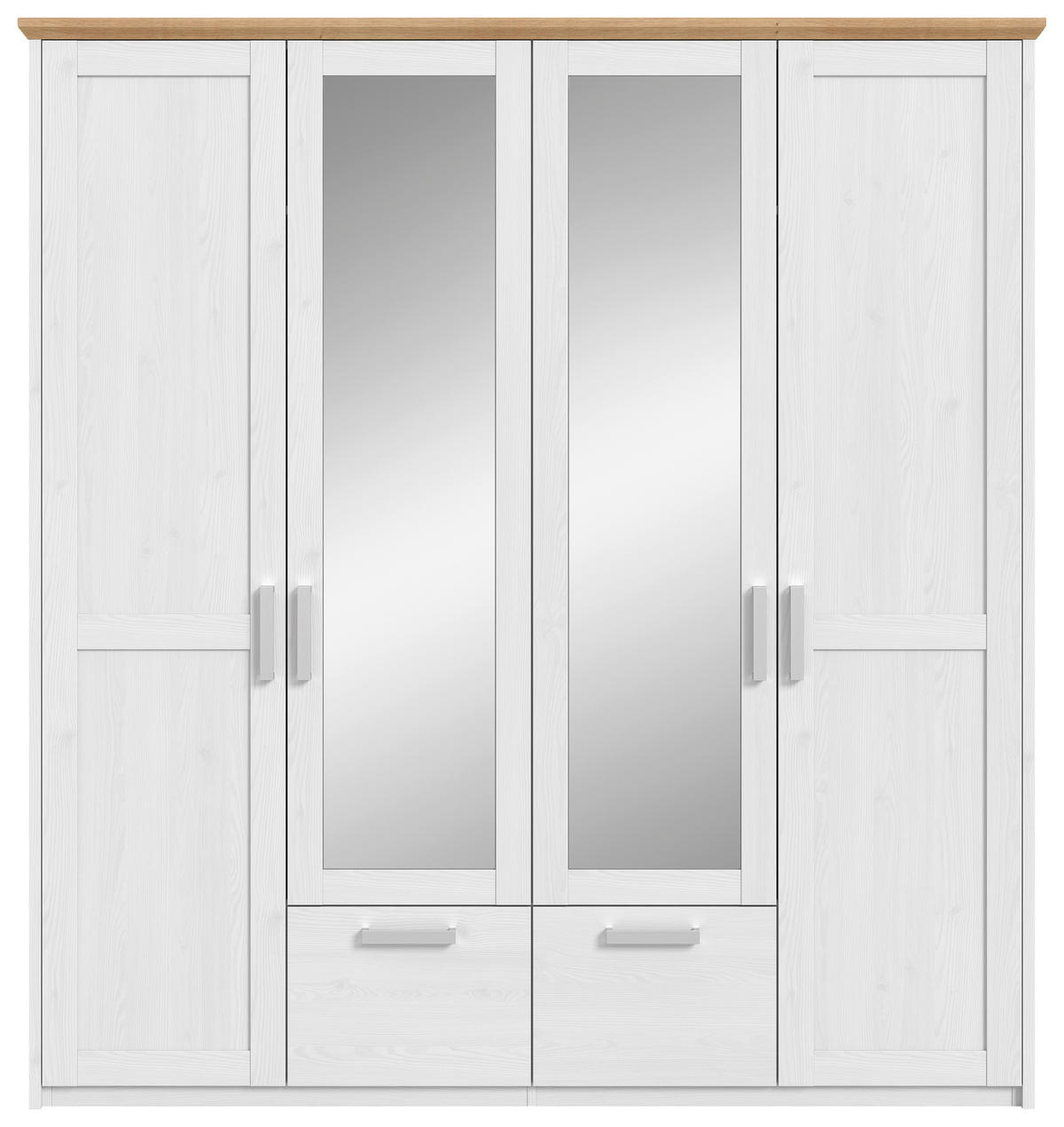 DREHTÜRENSCHRANK  in Lärchefarben, Eiche Artisan  - Silberfarben/Lärchefarben, ROMANTIK / LANDHAUS, Holzwerkstoff/Kunststoff (188/200/61cm) - Livetastic