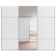 SCHWEBETÜRENSCHRANK 271/223/68 cm 3-türig Weiß  - Chromfarben/Weiß, KONVENTIONELL, Glas/Holzwerkstoff (271/223/68cm) - Novel