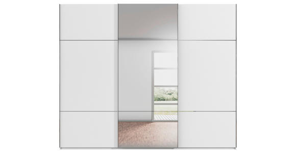 SCHWEBETÜRENSCHRANK 271/223/68 cm 3-türig Weiß - Chromfarben/Weiß, KONVENTIONELL, Glas/Holzwerkstoff (271/223/68cm) - Novel