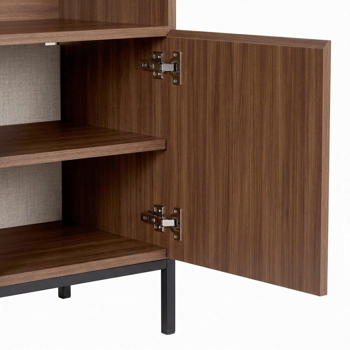 SIDEBOARD  80/80/40 cm  - Walnussfarben/Schwarz, Modern, Holzwerkstoff (80/80/40cm) - MID.YOU