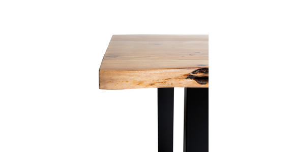 ESSTISCH 180/90/76 cm Echtholz  Holz, Metall Schwarz, Akaziefarben  - Schwarz/Akaziefarben, Design, Holz/Metall (180/90/76cm) - Carryhome