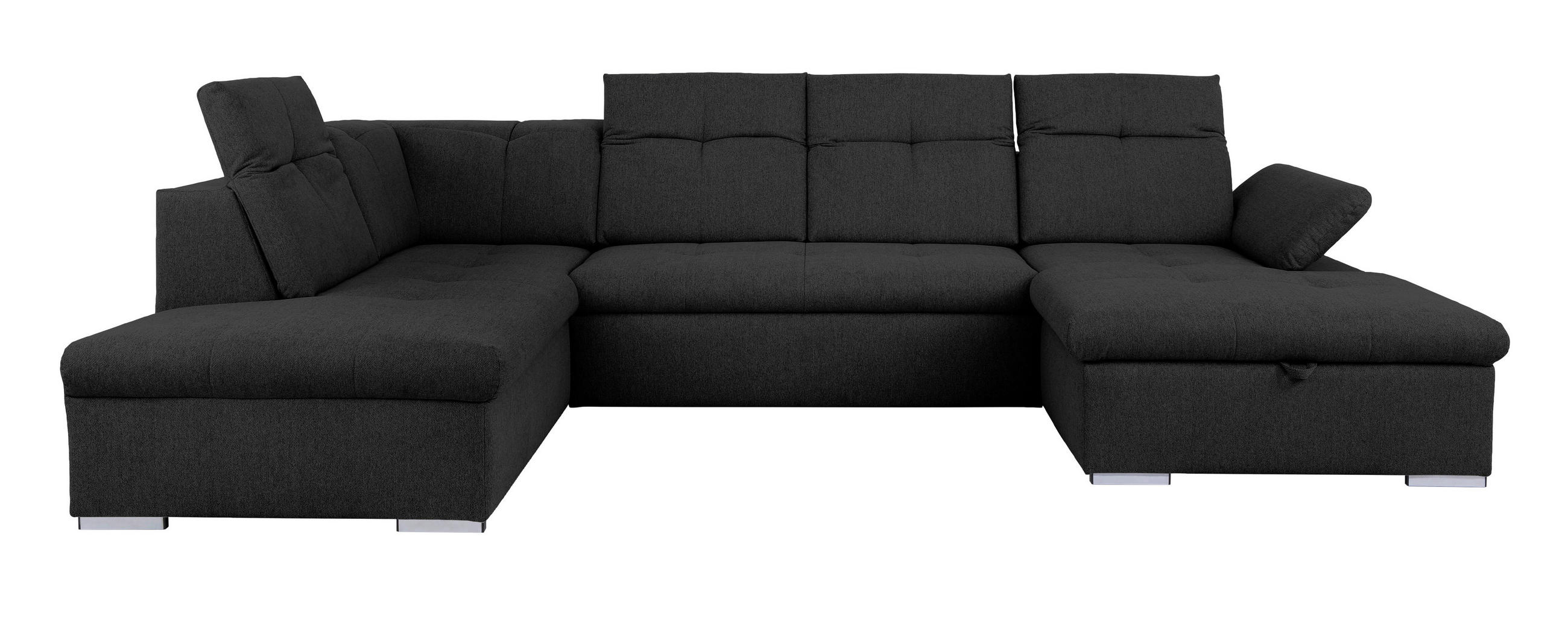 WOHNLANDSCHAFT Schwarz  - Schwarz/Grau, Design, Textil/Metall (215/328/173cm) - MID.YOU