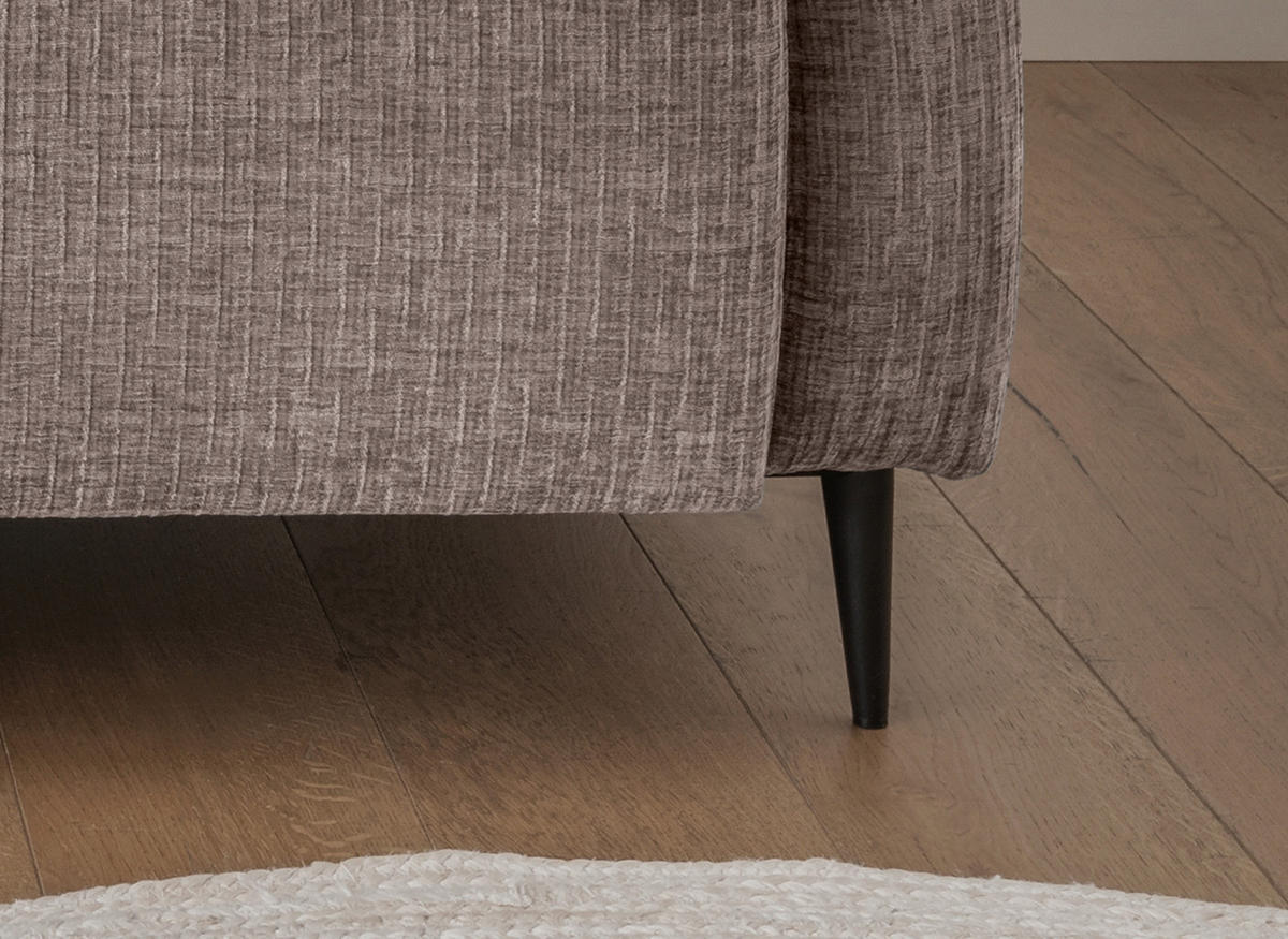 2-SITZER-SOFA in Mikrofaser Beige  - Beige/Schwarz, Modern, Textil/Metall (140/76/90cm) - Livetastic