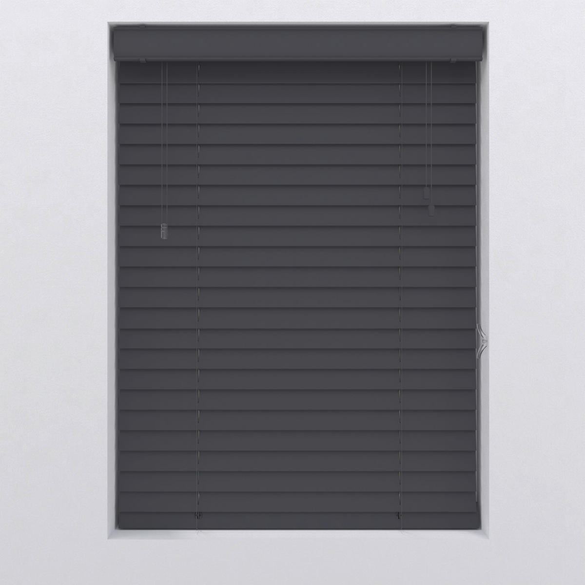 Jalousie 50mm in Holzoptik  - Anthrazit, Design, Kunststoff (105/240cm)