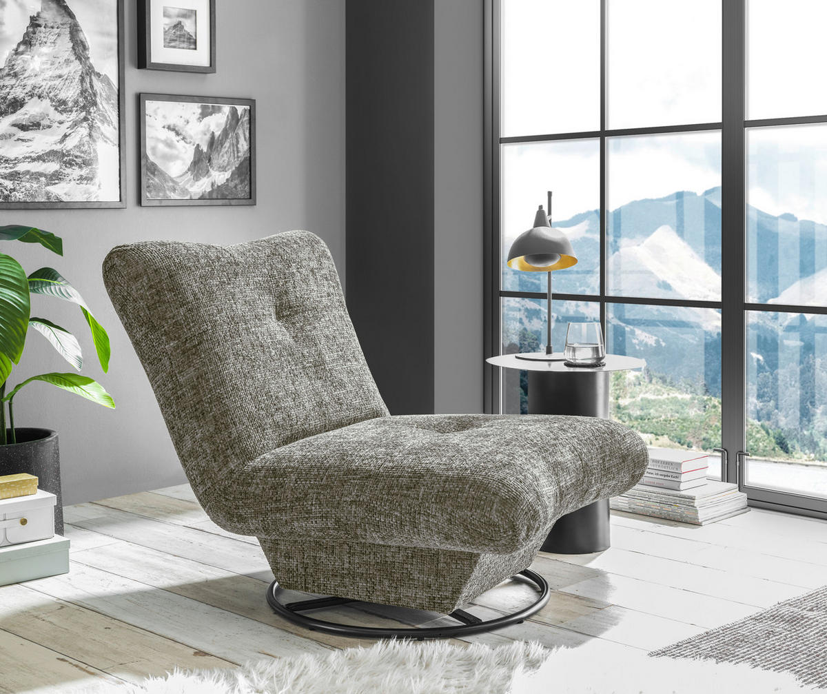 SESSEL in Webstoff Grau  - Schwarz/Grau, Konventionell, Textil/Metall (96/75/93cm) - MID.YOU