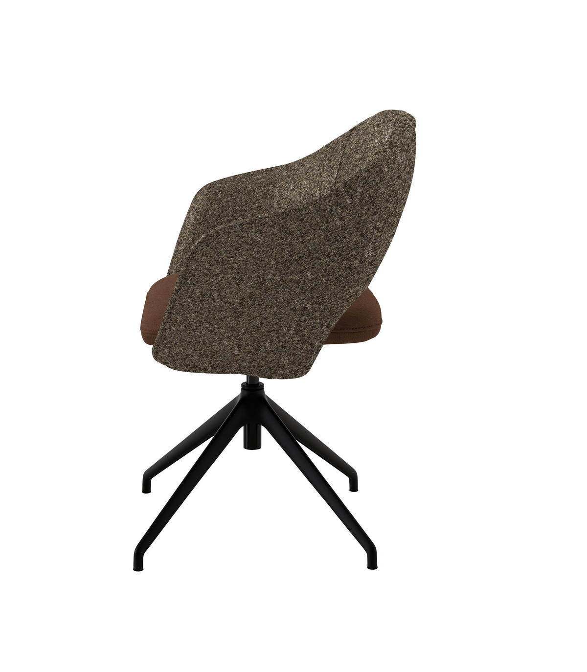 ARMLEHNSTUHL  Stoffauswahl, Wippfunktion, Sitzfläche 360° drehbar, gepolsterte Armlehnen Flachgewebe  - Schwarz/Braun, Design, Textil/Metall (63/74-90/57-73cm) - Koinor