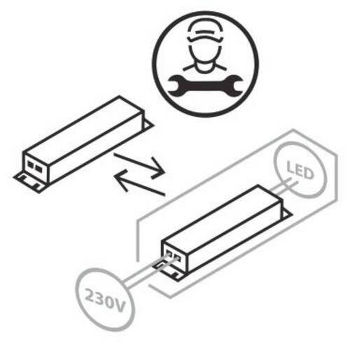 LED-WANDLEUCHTE Robert 50/6/6 cm   - Anthrazit, KONVENTIONELL, Glas/Metall (50/6/6cm) - Paul Neuhaus