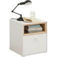 NACHTSCHRANK 41,8/48/40 cm  - Eichefarben/Weiß, Design, Holzwerkstoff/Kunststoff (41,8/48/40cm) - Hom`in
