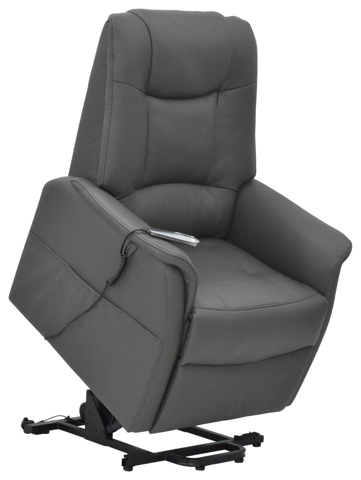 FERNSEHSESSEL  mit Kombination Echtleder/Lederlook beschichtet Dunkelbraun Relaxfunktion, Netzbetrieb, Aufstehhilfe  - Dunkelbraun/Schwarz, KONVENTIONELL, Leder/Textil (82/111/89cm) - Cantus