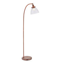 STEHLEUCHTE 28/46/152 cm    - Klar/Schwarz, KONVENTIONELL, Glas/Metall (28/46/152cm) - ENDON