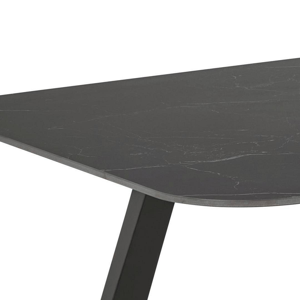 ESSTISCH 180/90/75 cm  Metall, Keramik rechteckig Schwarz  - Schwarz, Konventionell, Keramik/Metall (180/90/75cm) - MID.YOU