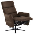RELAXSESSEL in Leder Braun  - Schwarz/Braun, Design, Leder/Metall (82/119/85cm) - Dieter Knoll