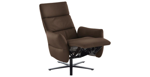 RELAXSESSEL in Leder Braun  - Schwarz/Braun, Design, Leder/Metall (82/119/85cm) - Dieter Knoll