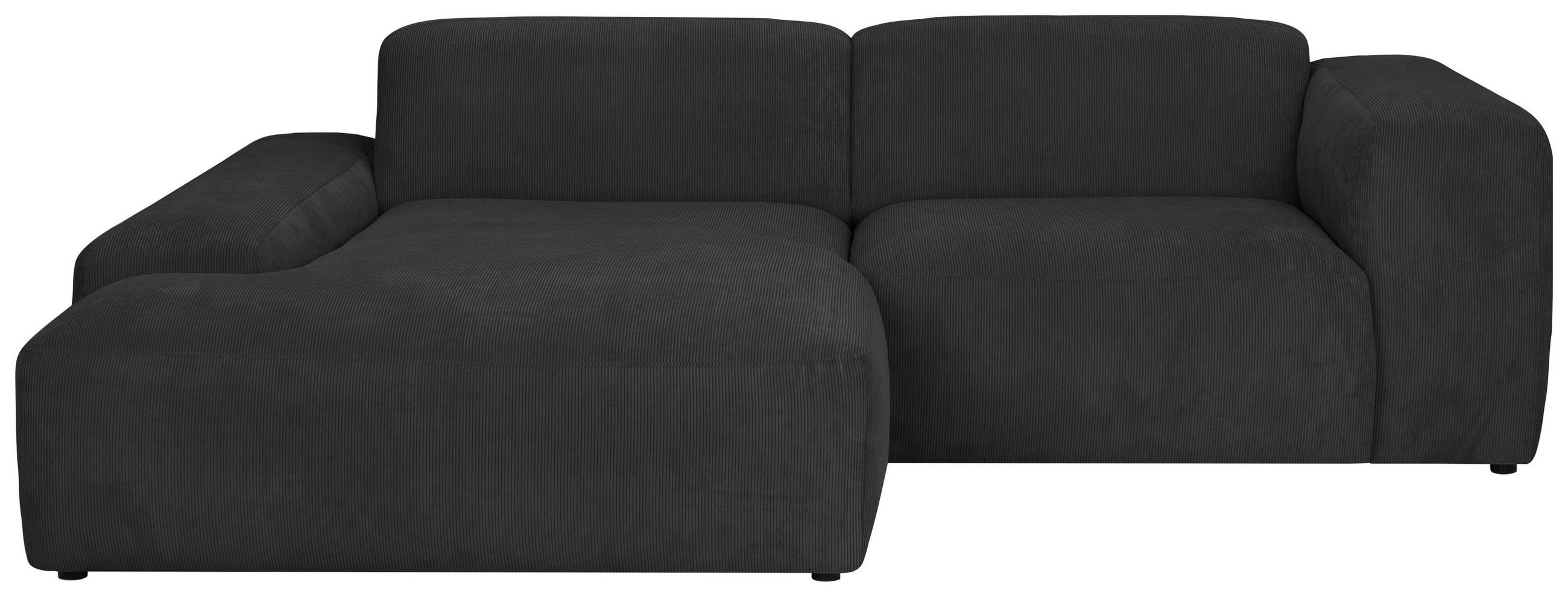 ECKSOFA HANNAH Anthrazit Cord  - Anthrazit/Schwarz, Design, Kunststoff/Textil (170/252cm) - MID.YOU