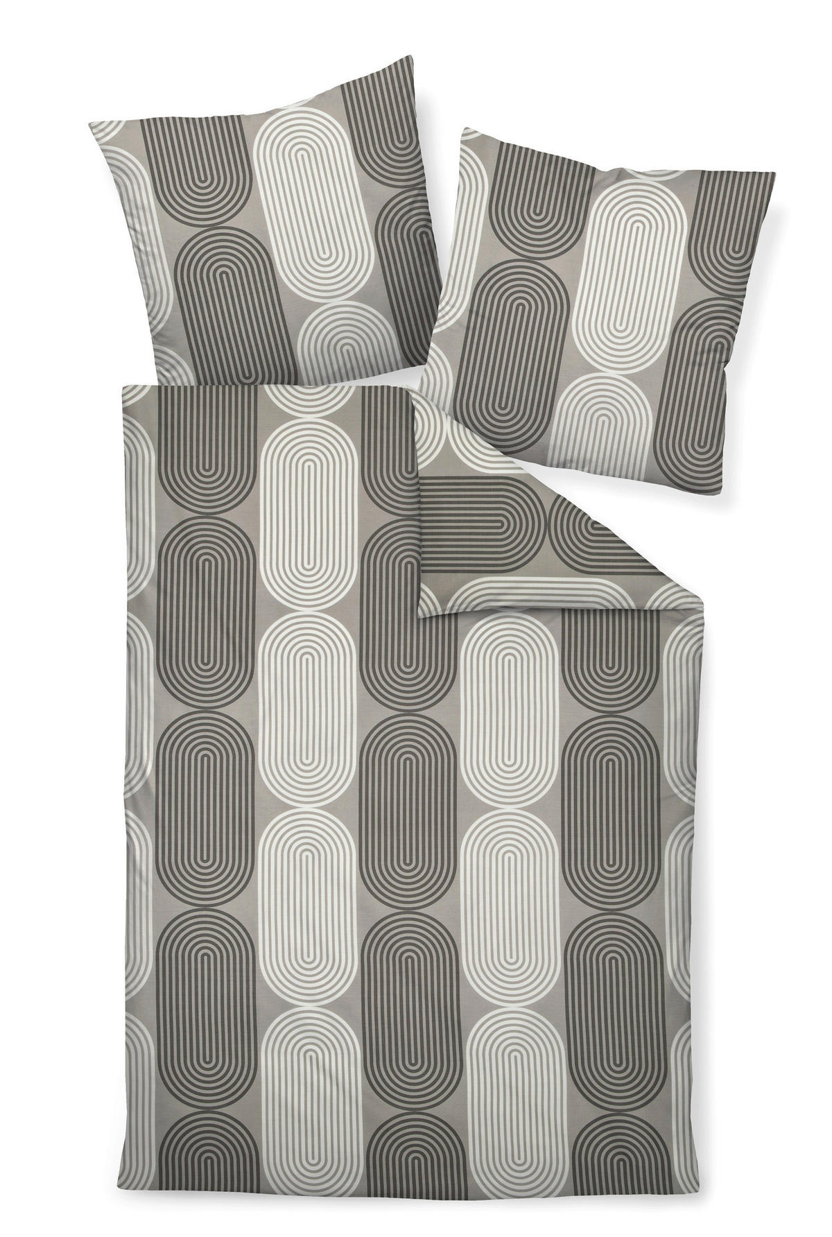 BETTWÄSCHE J.D. Makosatin 155/220 cm  - Taupe/Grau, Basics, Textil (155/220cm) - Janine