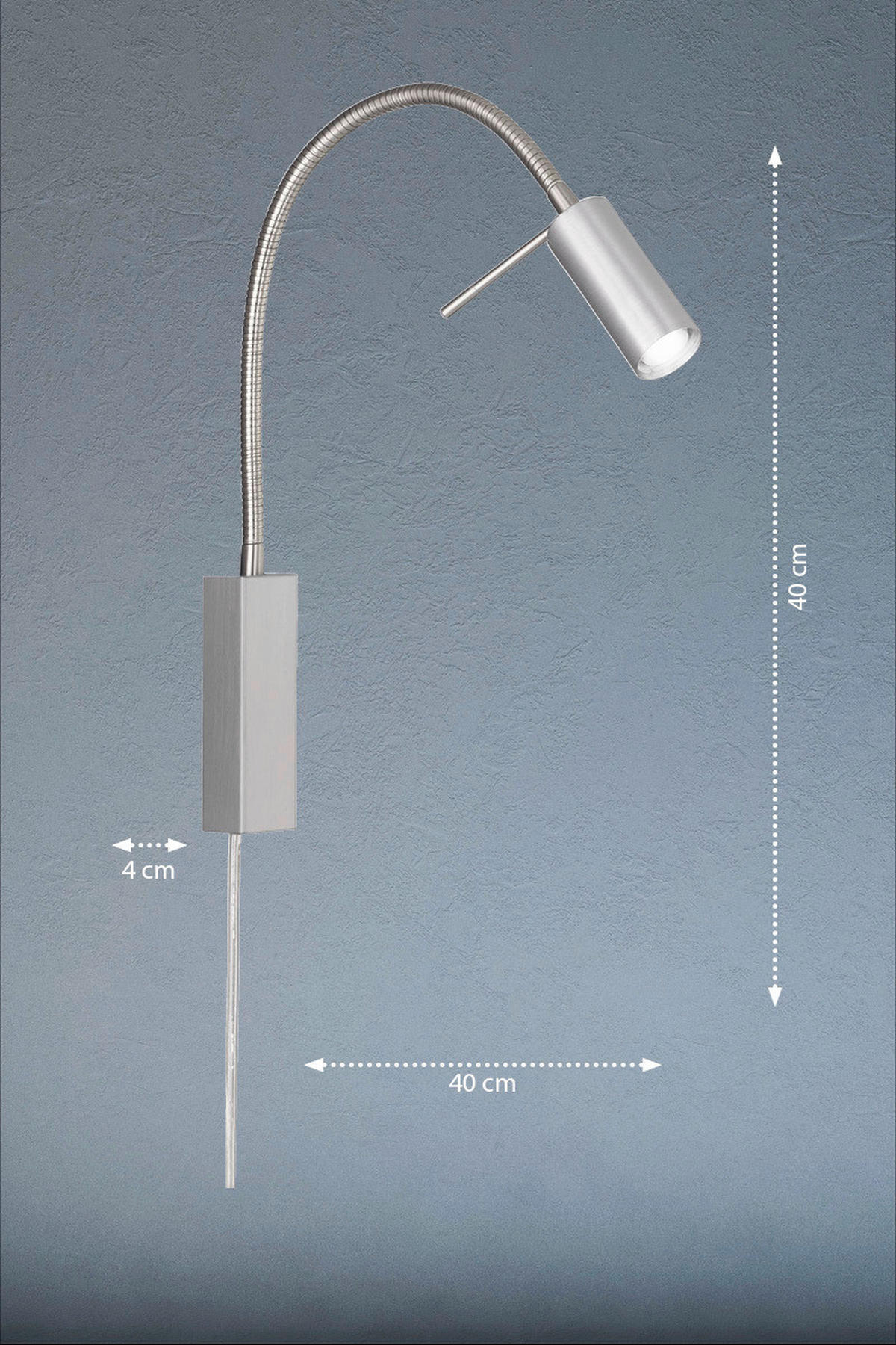 LED-WANDLEUCHTE - Nickelfarben, Basics, Metall (4/40cm) - Fischer & Honsel