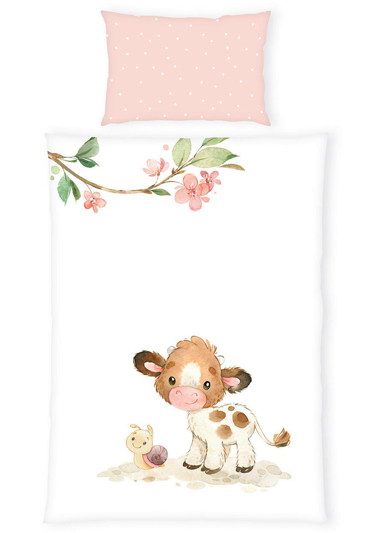 POVLEČENÍ PRO MIMINKO 100/135 cm  - bílá/růžová, Basics, textil (100/135cm)