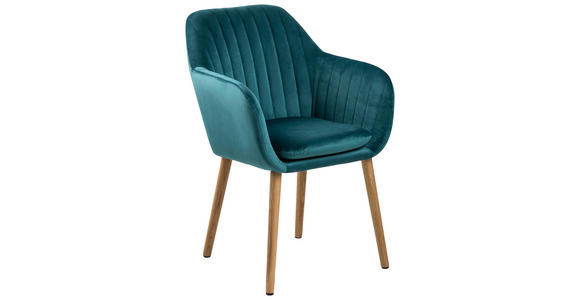 ARMLEHNSTUHL     - Smaragdgrün, Design, Holz/Textil (57/83/59cm) - Ambia Home