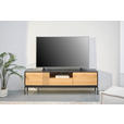 LOWBOARD  in 180/55/40 cm  - Schwarz/Naturfarben, Design, Holzwerkstoff (180/55/40cm) - Xora