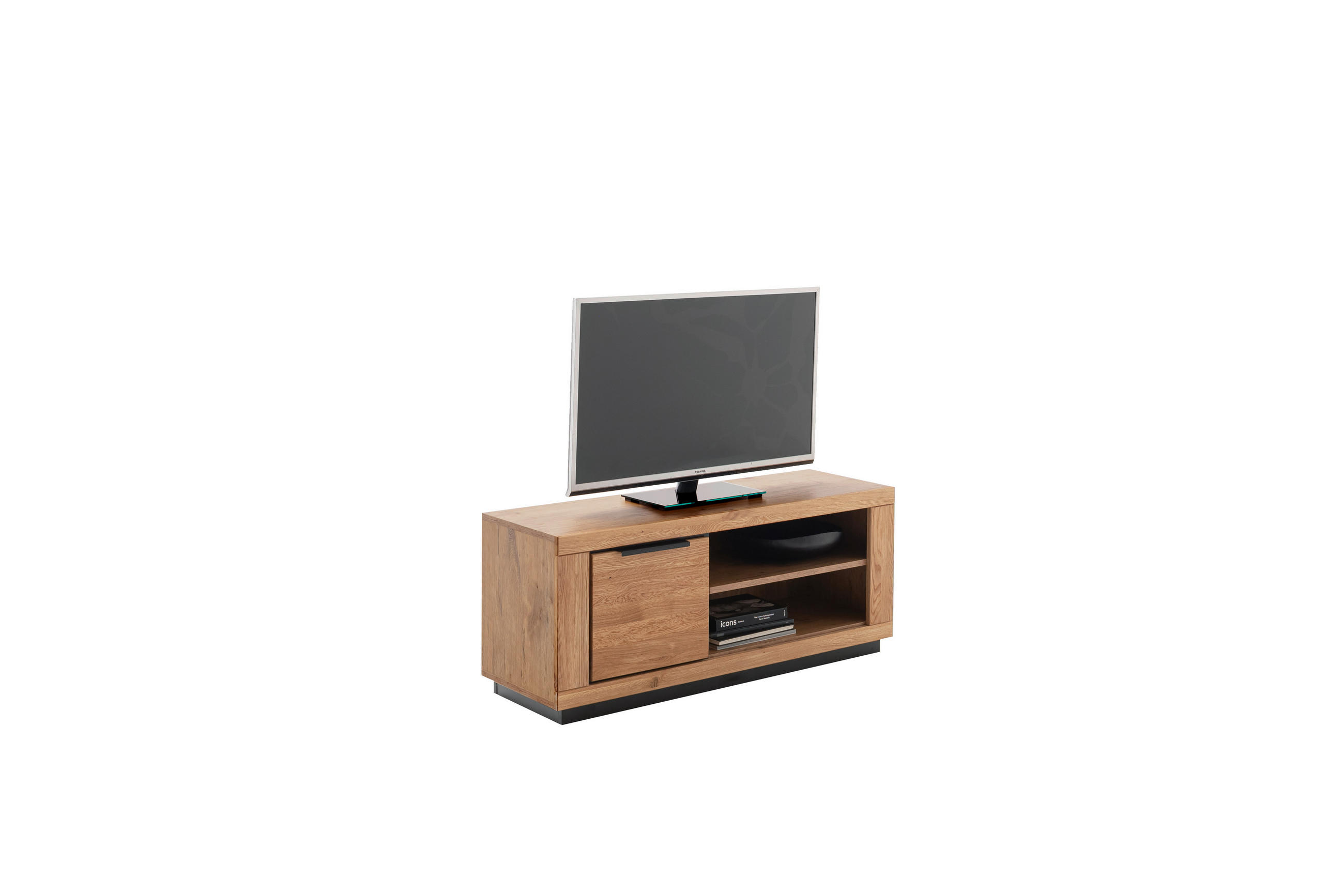 LOWBOARD  in 122/52/54 cm  - Wildeiche/Schwarz, Design, Holz/Holzwerkstoff (122/52/54cm) - MID.YOU
