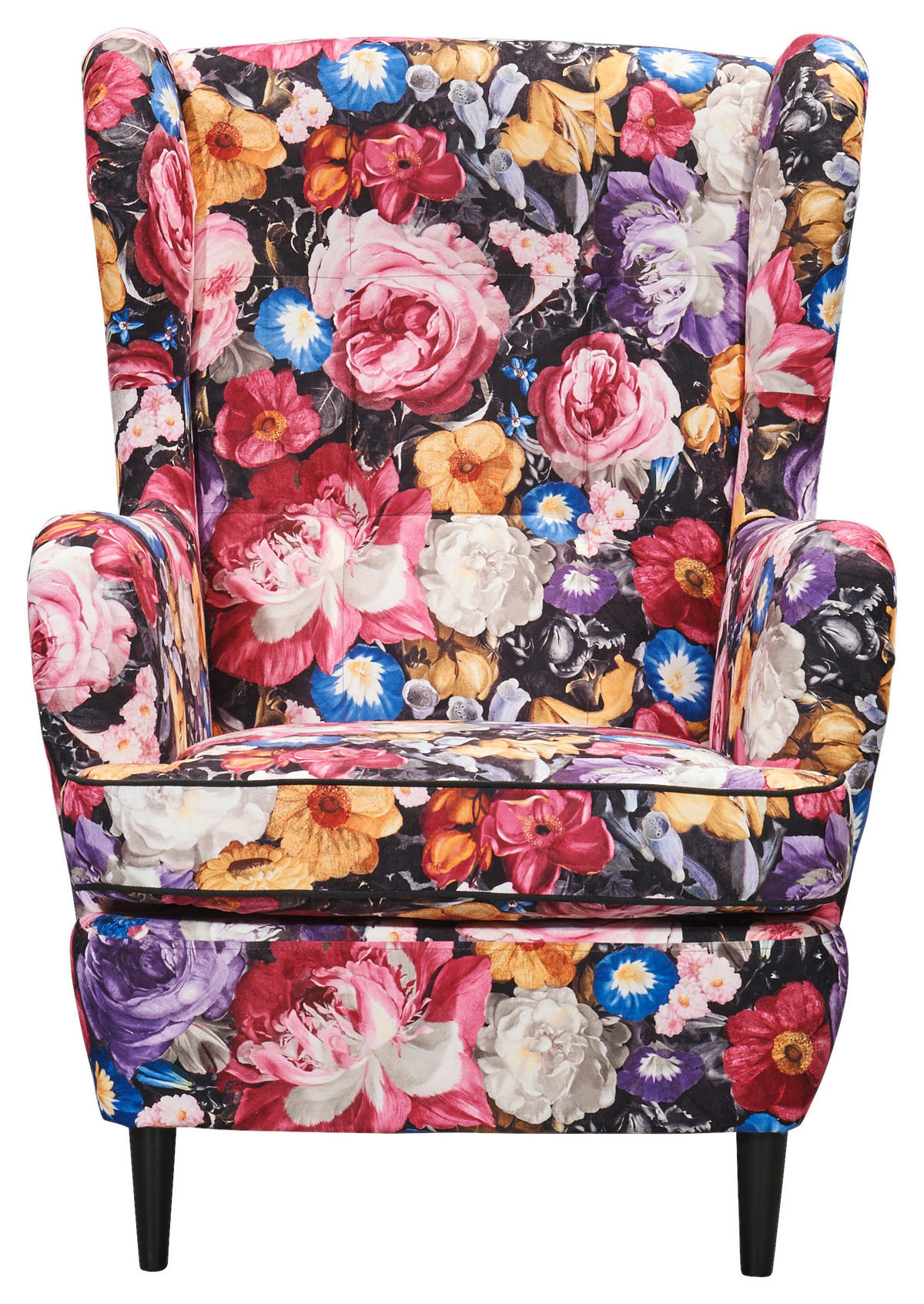 SESSEL in Mikrovelours Multicolor  - Multicolor/Schwarz, KONVENTIONELL, Holz/Textil (78/102/98cm) - MID.YOU