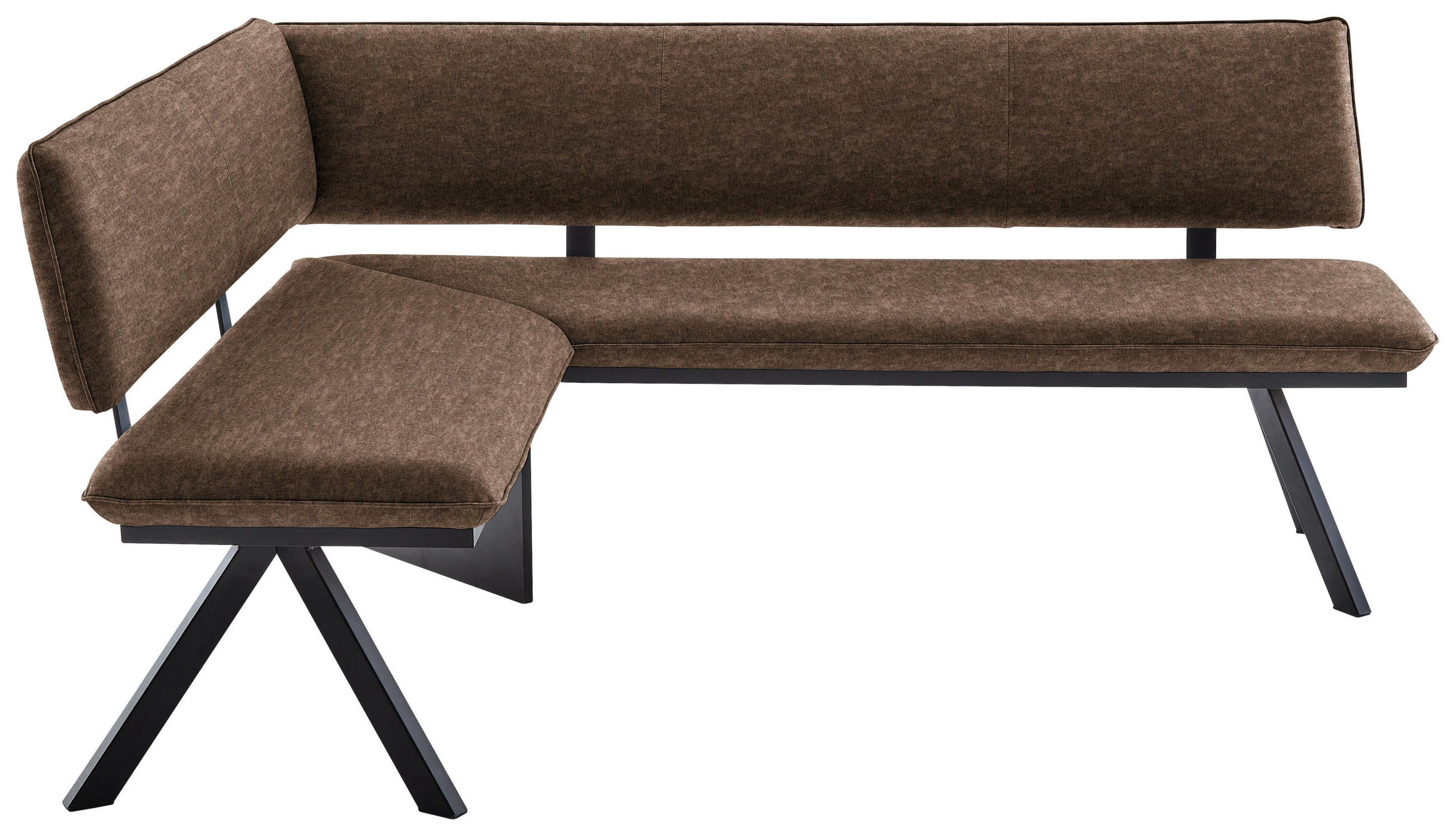 ECKBANK 140/180 cm  in Schwarz, Dunkelbraun  - Dunkelbraun/Schwarz, MODERN, Textil/Metall (140/180cm) - Cantus