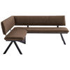 ECKBANK in Metall, Textil Schwarz, Dunkelbraun  - Dunkelbraun/Schwarz, Modern, Textil/Metall (140/180cm) - Cantus