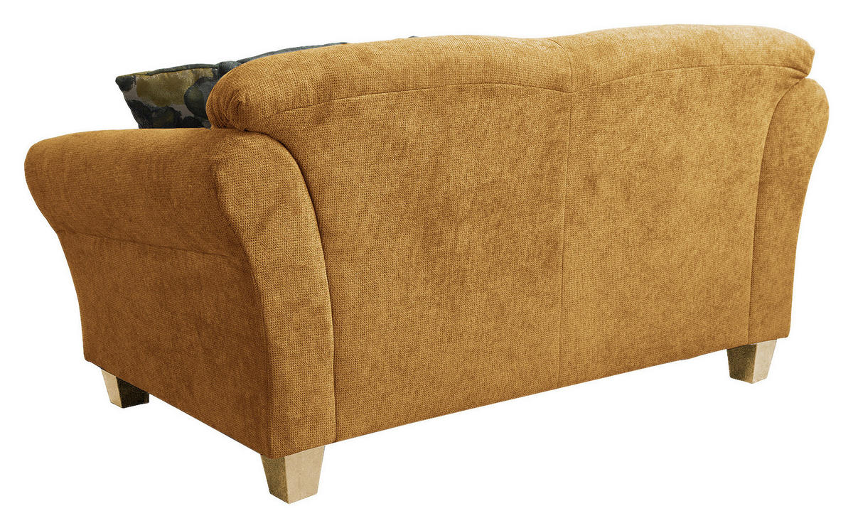 2-SITZER-SOFA in Flachgewebe Senfgelb  - Senfgelb/Naturfarben, Konventionell, Holz/Textil (163/84/89cm) - Sit & More