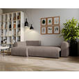 ECKSOFA in Cord Braun  - Schwarz/Braun, MODERN, Kunststoff/Textil (150/245cm) - Carryhome