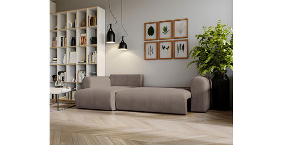 ECKSOFA in Cord Braun  - Schwarz/Braun, MODERN, Kunststoff/Textil (150/245cm) - Carryhome