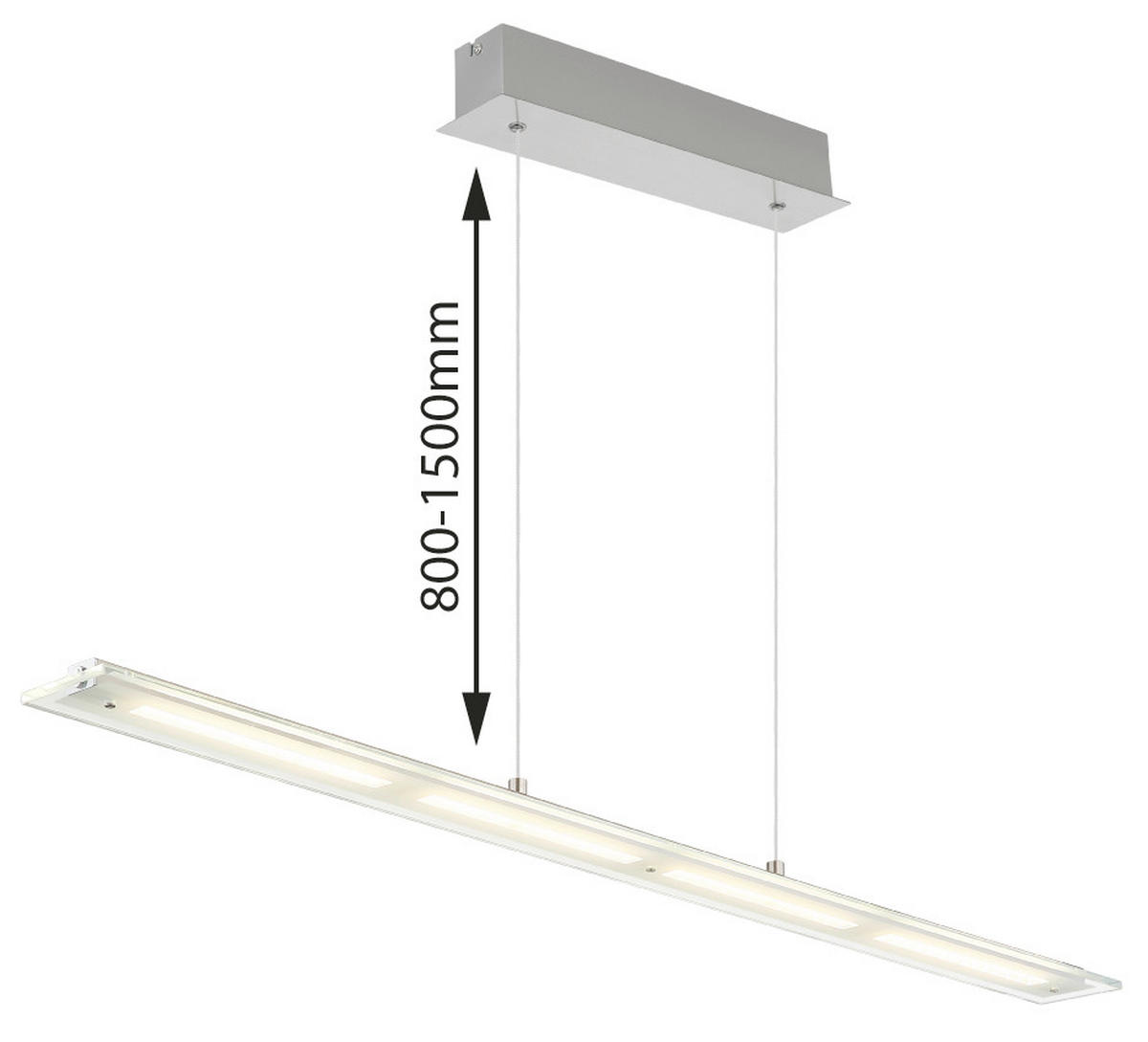 LED-HÄNGELEUCHTE 115/9/150 cm  - Klar/Nickelfarben, Design, Glas/Metall (115/9/150cm) - Globo