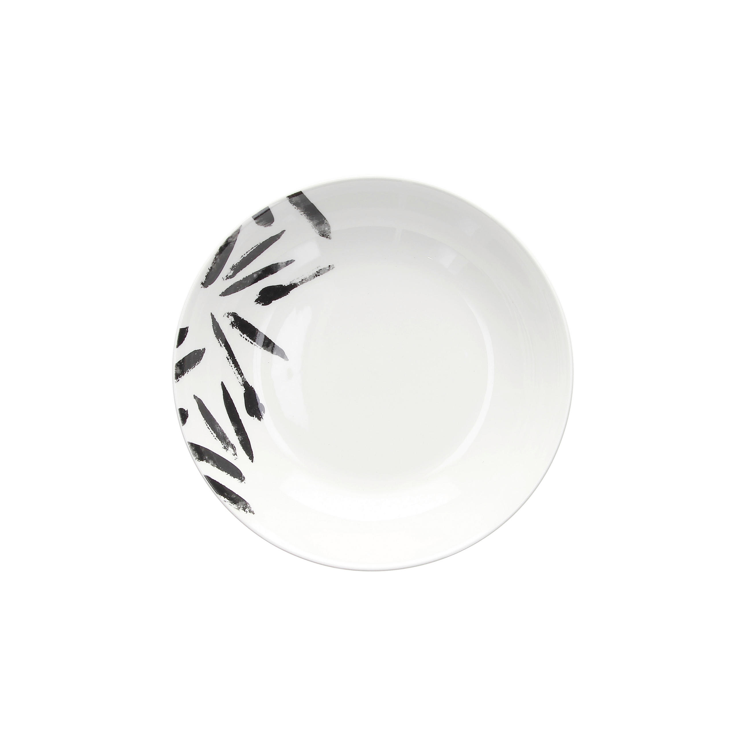 GLOBOKI KROŽNIK  MADISON ZEN  keramika   20/4.5 cm      - črna/bela, Basics, keramika (20/4.5cm) - Tognana