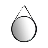 WANDSPIEGEL 49,5/49,5/3,5-7,5 cm    in rund  - Schwarz, Basics, Glas/Holzwerkstoff (49,5/49,5/3,5-7,5cm) - Kayoom