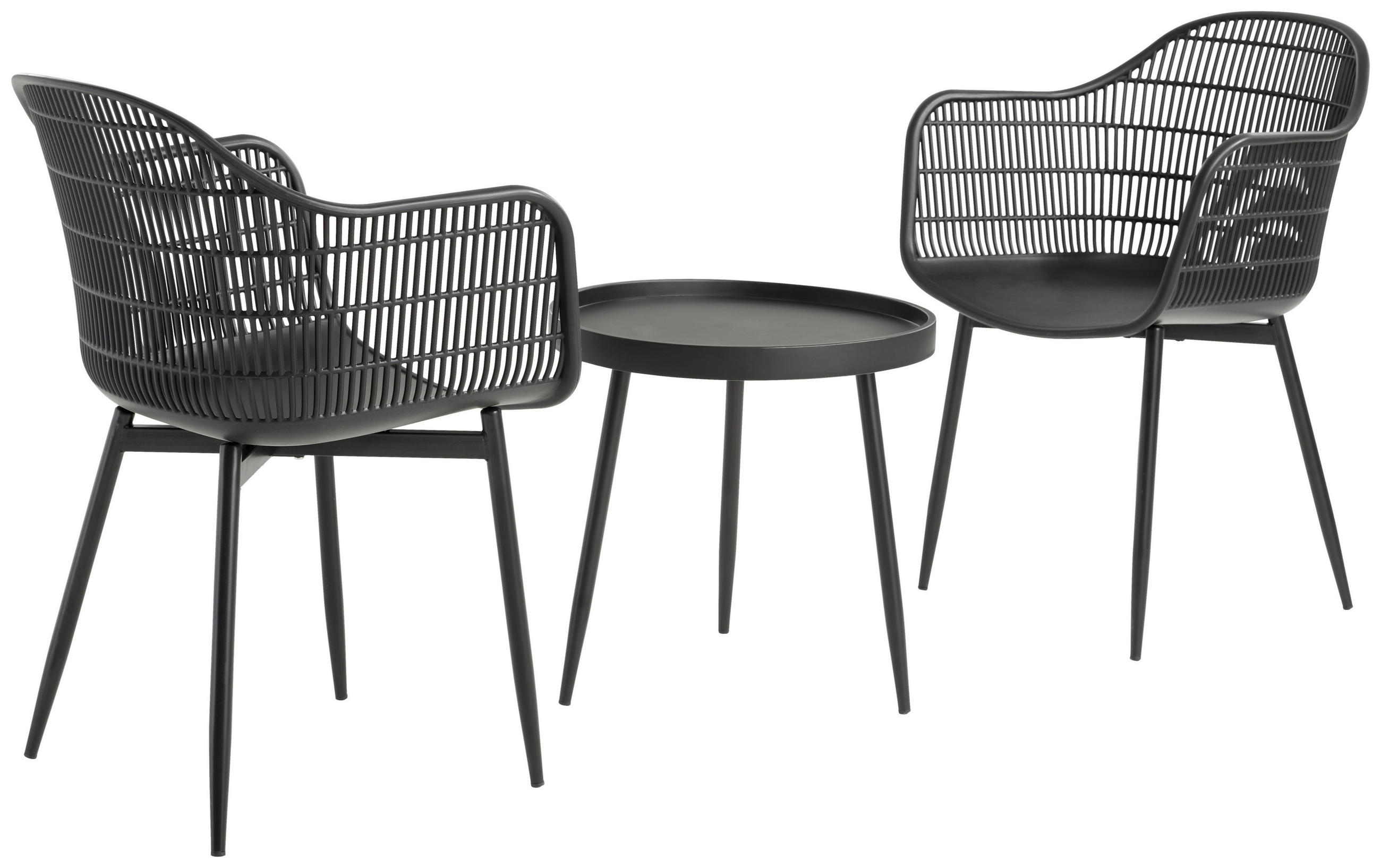 BALKONSET  - Schwarz, MODERN, Kunststoff/Metall (53/85/63cm) - Ambia Garden