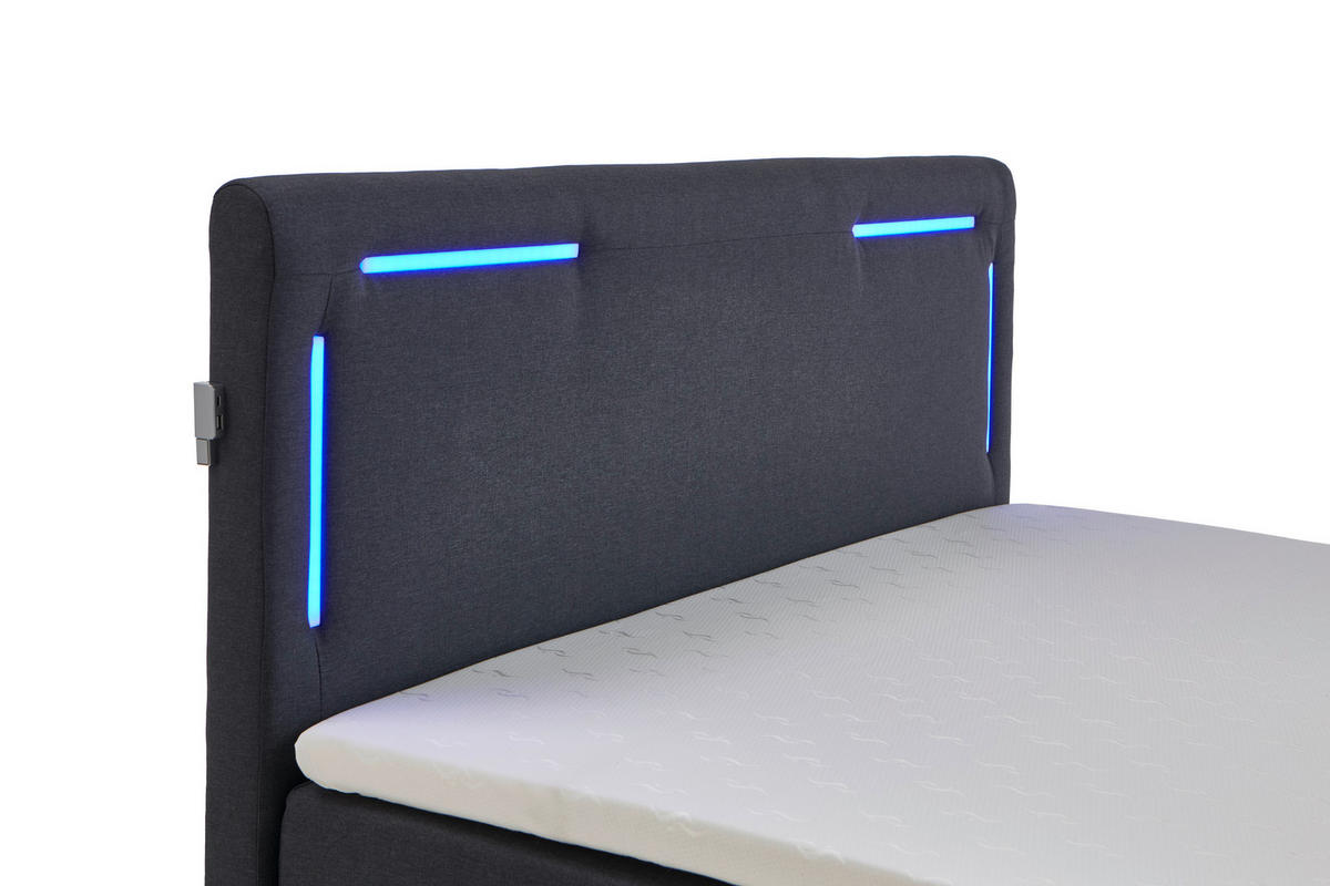BOXSPRINGOVÁ POSTEĽ, 120/200 cm antracitová - antracitová/strieborná, Design, textil/plast (120/200cm) - Xora