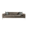 3-SITZER-SOFA in Samt Taupe  - Taupe/Alufarben, Design, Kunststoff/Textil (236/77/87cm) - Livetastic