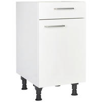 SCHUBKASTENUNTERSCHRANK 45/87/56 cm  in Weiß  - Edelstahlfarben/Weiß, MODERN, Holzwerkstoff/Metall (45/87/56cm) - Nobilia