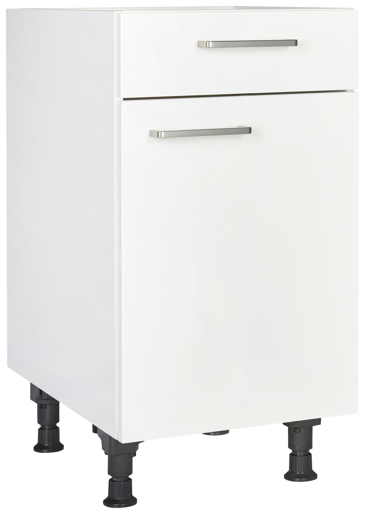 SCHUBKASTENUNTERSCHRANK 45/87/56 cm  in Weiß  - Edelstahlfarben/Weiß, MODERN, Holzwerkstoff/Metall (45/87/56cm) - Nobilia