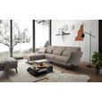 ECKSOFA Taupe Flachgewebe  - Taupe/Schwarz, Design, Textil/Metall (176-217/279-327cm) - Dieter Knoll