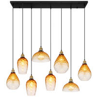 HÄNGLAMPA 125/41/130 cm  - klar/mässingsfärgad, Basics, metall/glas (125/41/130cm) - Globo