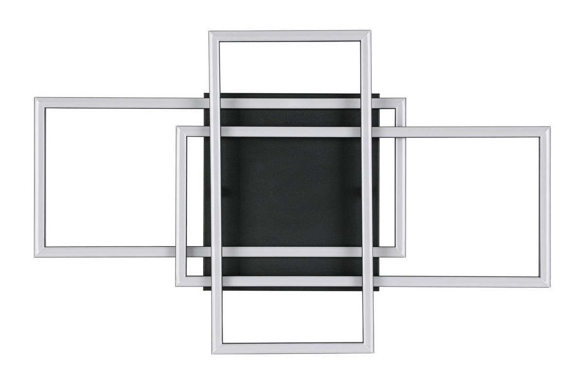 STROPNÍ LED SVÍTIDLO, 58/36/7,5 cm - černá, Design, kov/plast (58/36/7,5cm) - Novel