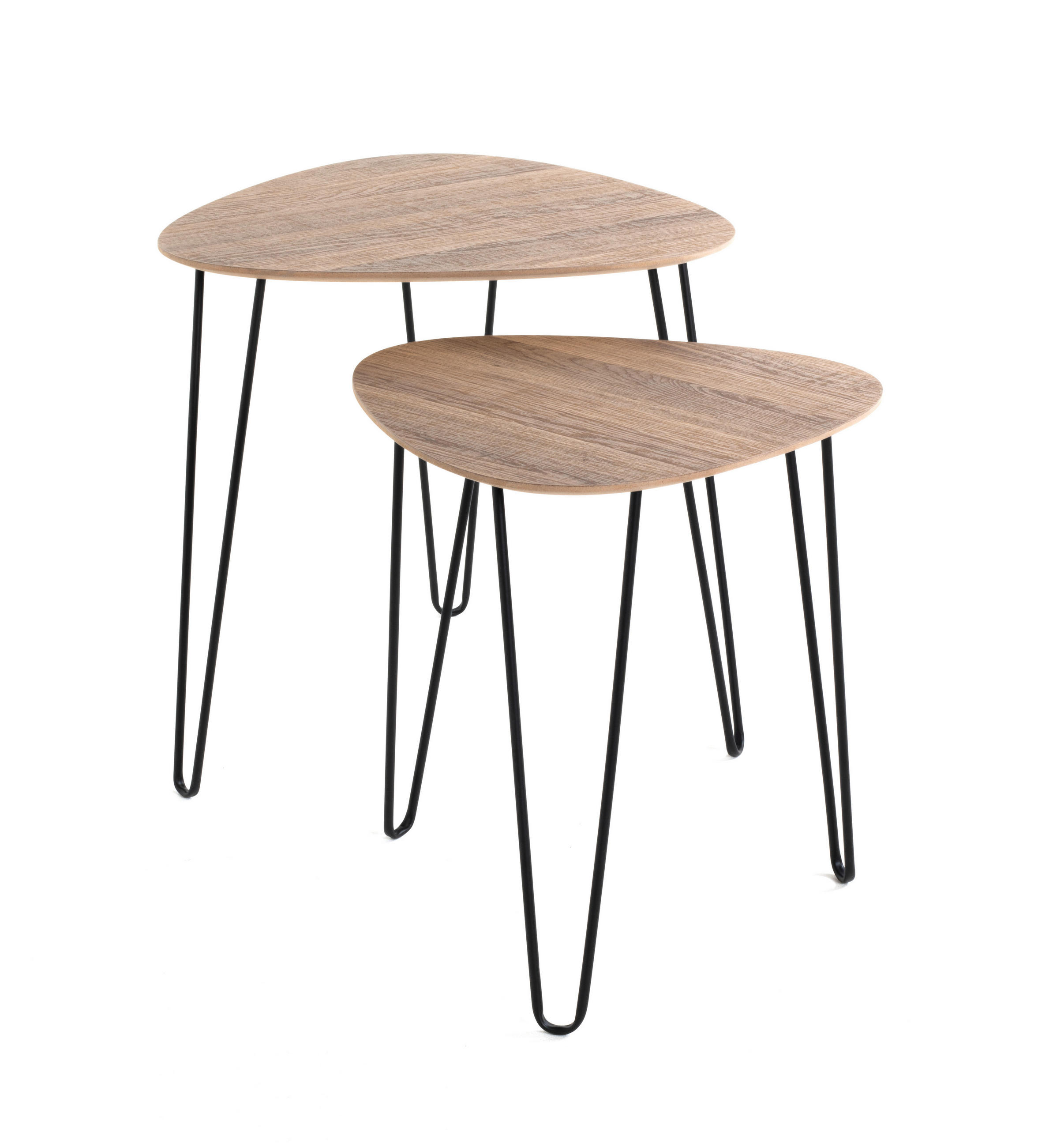 MIZICA, 48/48/48 cm črna, barve hrasta  - črna/barve hrasta, Moderno, kovina/leseni material (48/48/48cm) - Carryhome