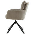 ARMLEHNSTUHL  in Eisen Cord  - Schwarz/Cappuccino, Design, Textil/Metall (61/90/67cm) - Carryhome