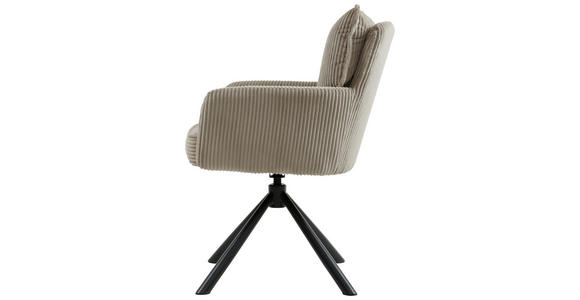 ARMLEHNSTUHL in Eisen Cord - Schwarz/Cappuccino, Design, Textil/Metall (61/90/67cm) - Carryhome