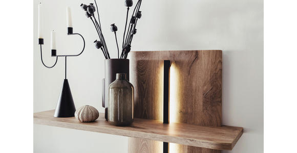 WOHNWAND in Anthrazit, Eichefarben 285/208/50 cm - Eichefarben/Anthrazit, KONVENTIONELL, Glas/Holzwerkstoff (285/208/50cm) - Cantus